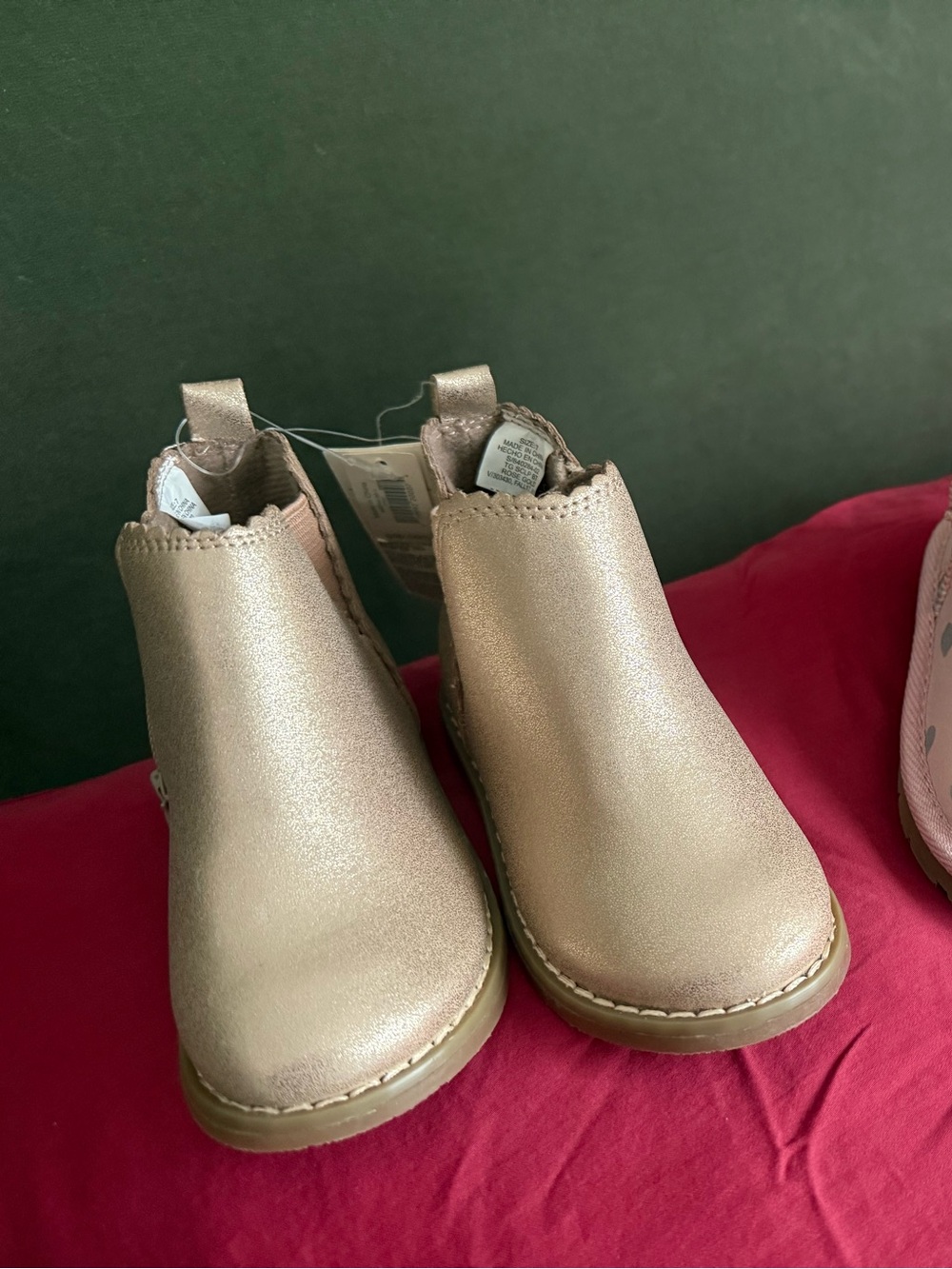 GAP Girls GOLD Metallic Pink Chelsea Boots